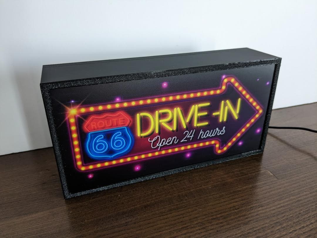 ルート66 ダイナー カフェ サイン 看板 置物 アメリカン雑貨ライトBOX
