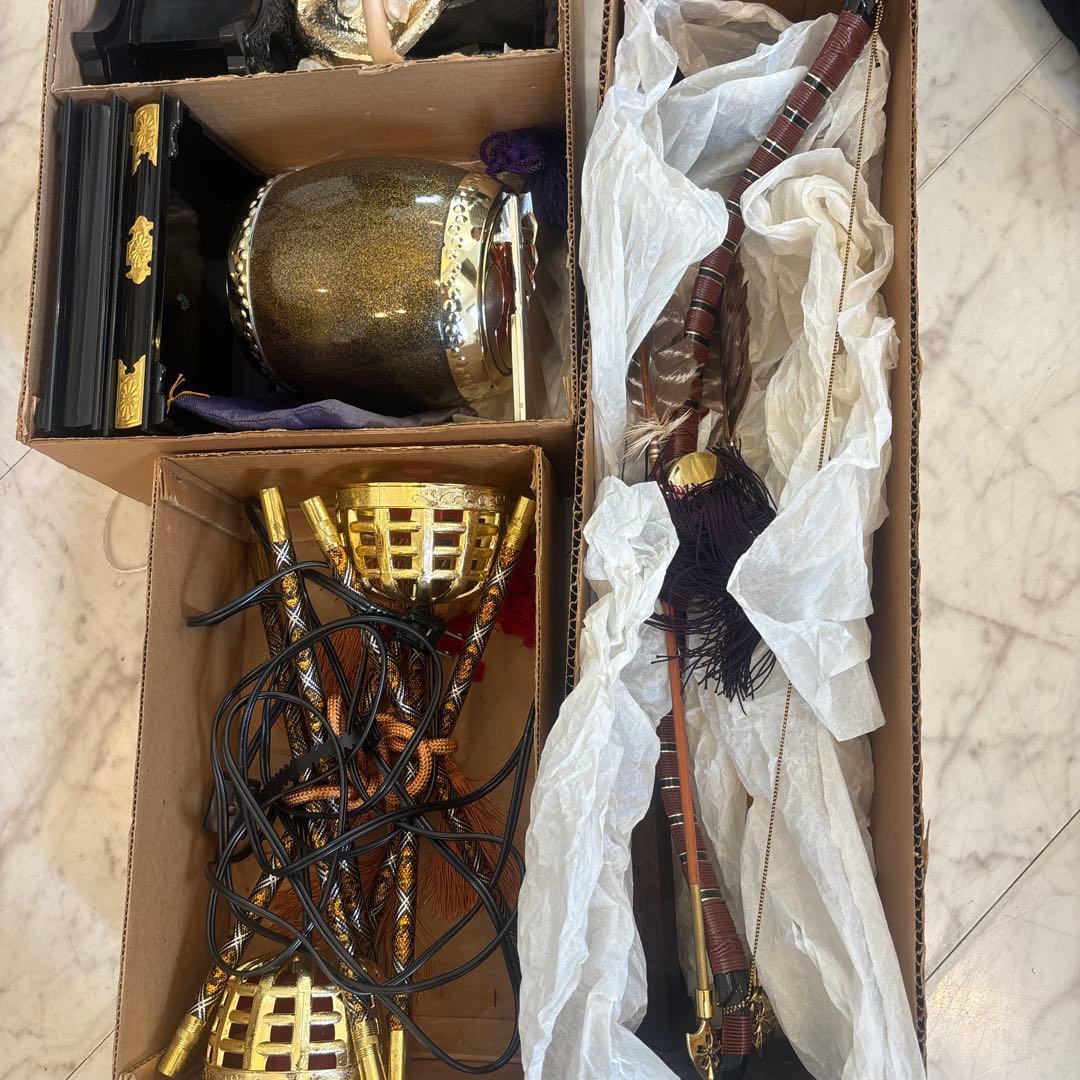 「秀月 五月人形 鎧飾り 木札付き 屏風60cm 弓太刀 フルセット」