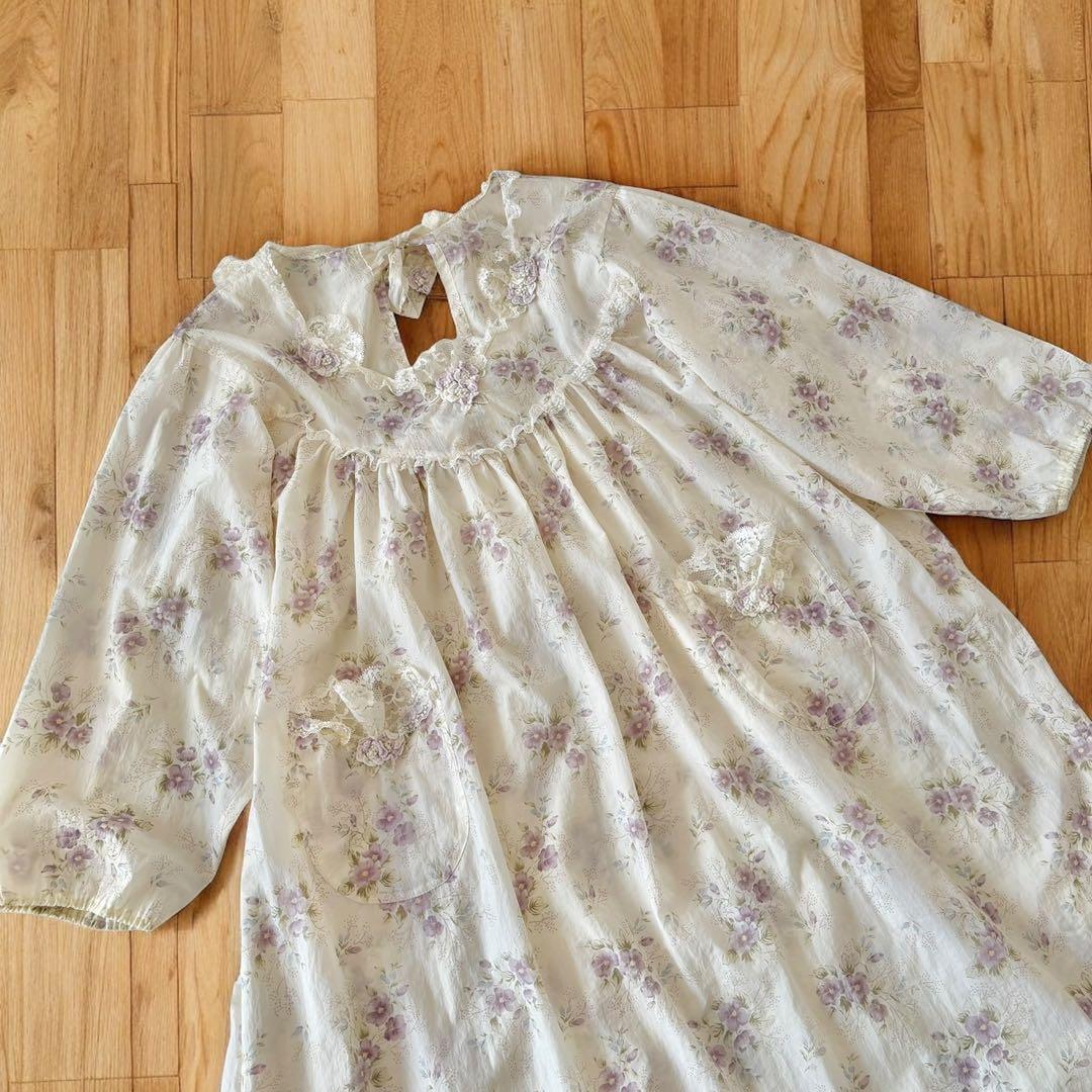 さえら　アキアカネ　プリントエプロン　エプロン　割烹着　花柄