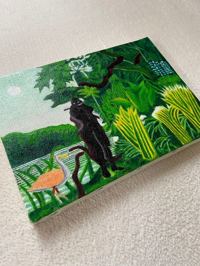 ルソー　肉筆手描きの油絵模写画　蛇使いの女