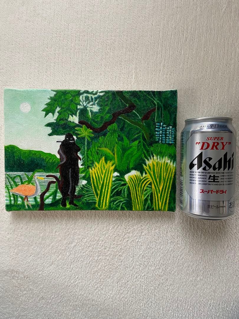 ルソー　肉筆手描きの油絵模写画　蛇使いの女