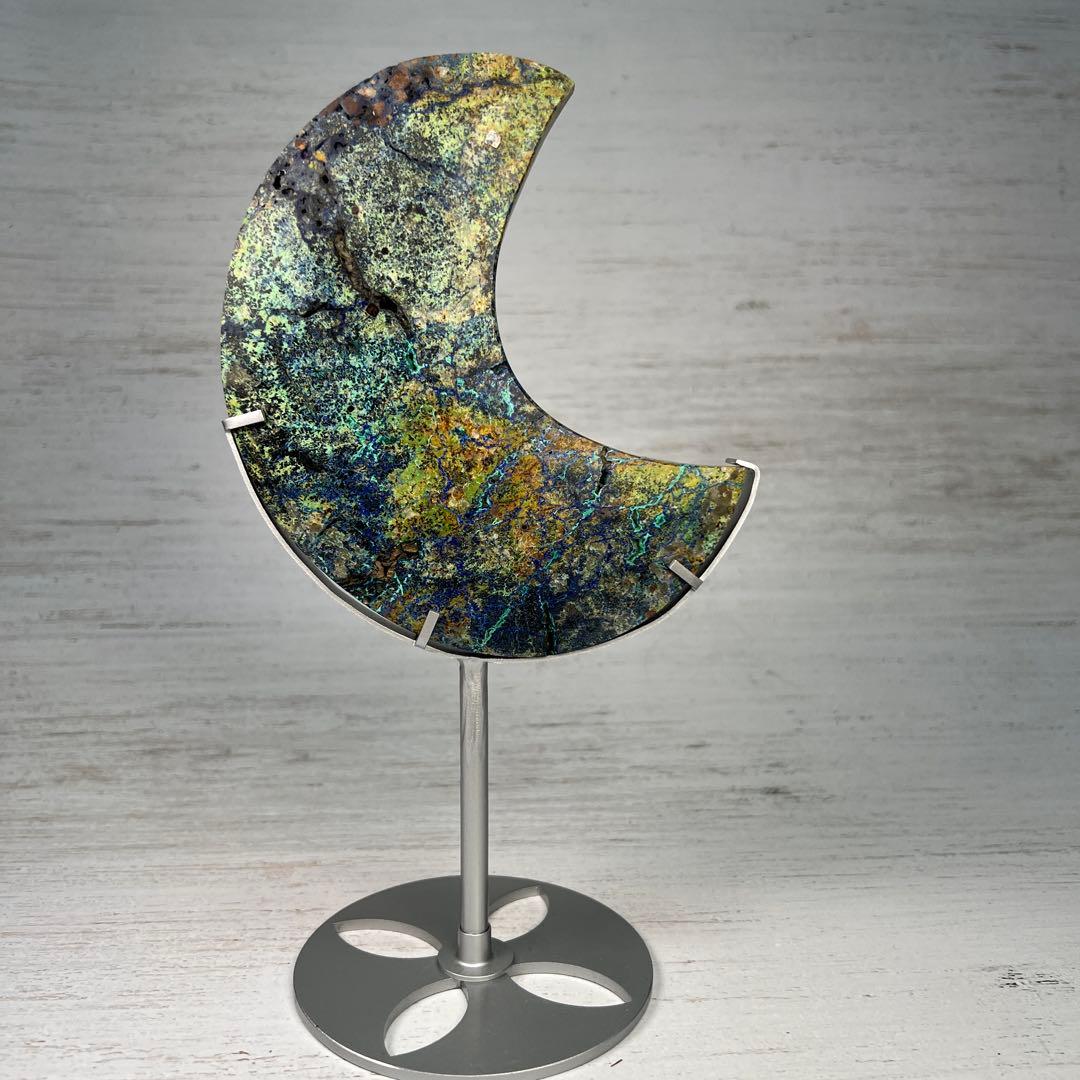 天然石　月　フェニックスストーン　台座付き