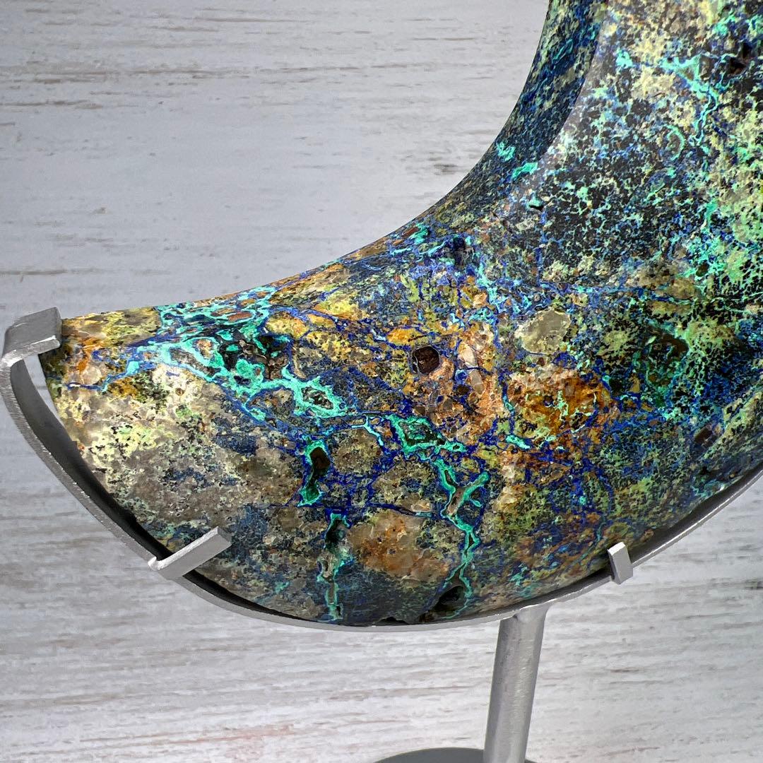 天然石　月　フェニックスストーン　台座付き