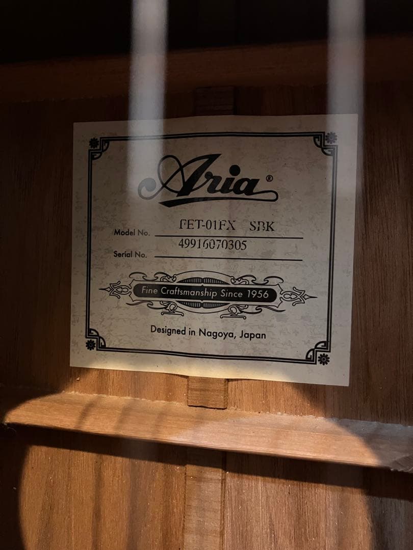 Aria FET-01FX SBK エレアコ中古 おまけ付き！