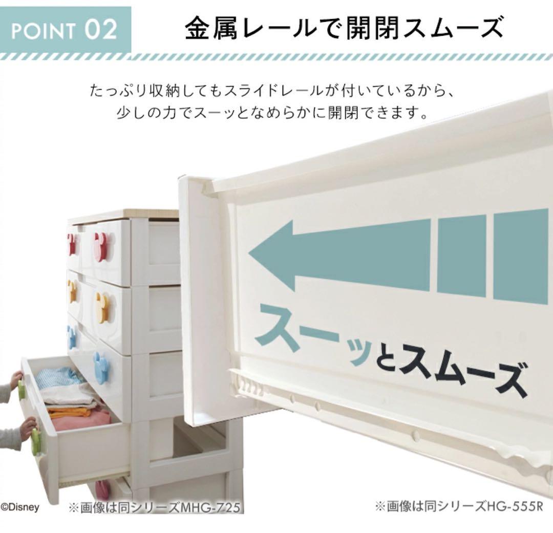 チェスト 5段 3セット　MHG-555タンス ミッキー5段 アイリスオーヤマ