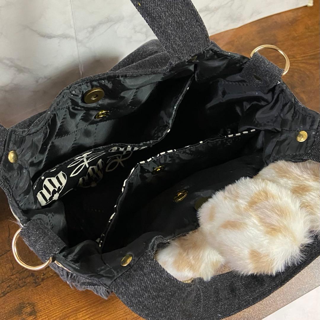 コヤンイサムチョン【ころりんバッグ】インド刺繍リボン×デニムリメイク