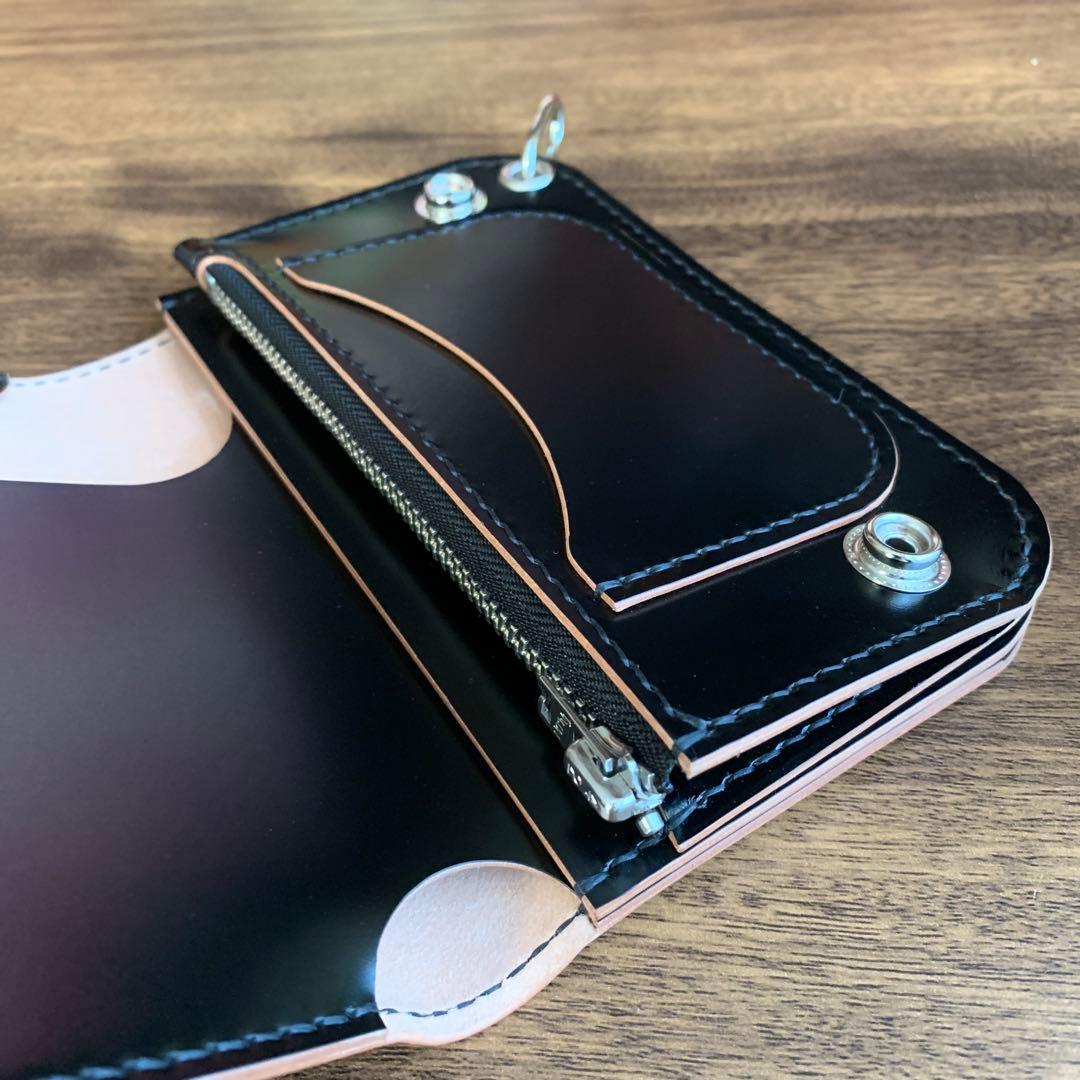 トラッカーウォレット コードバン CA008 肉厚silver925コンチョ