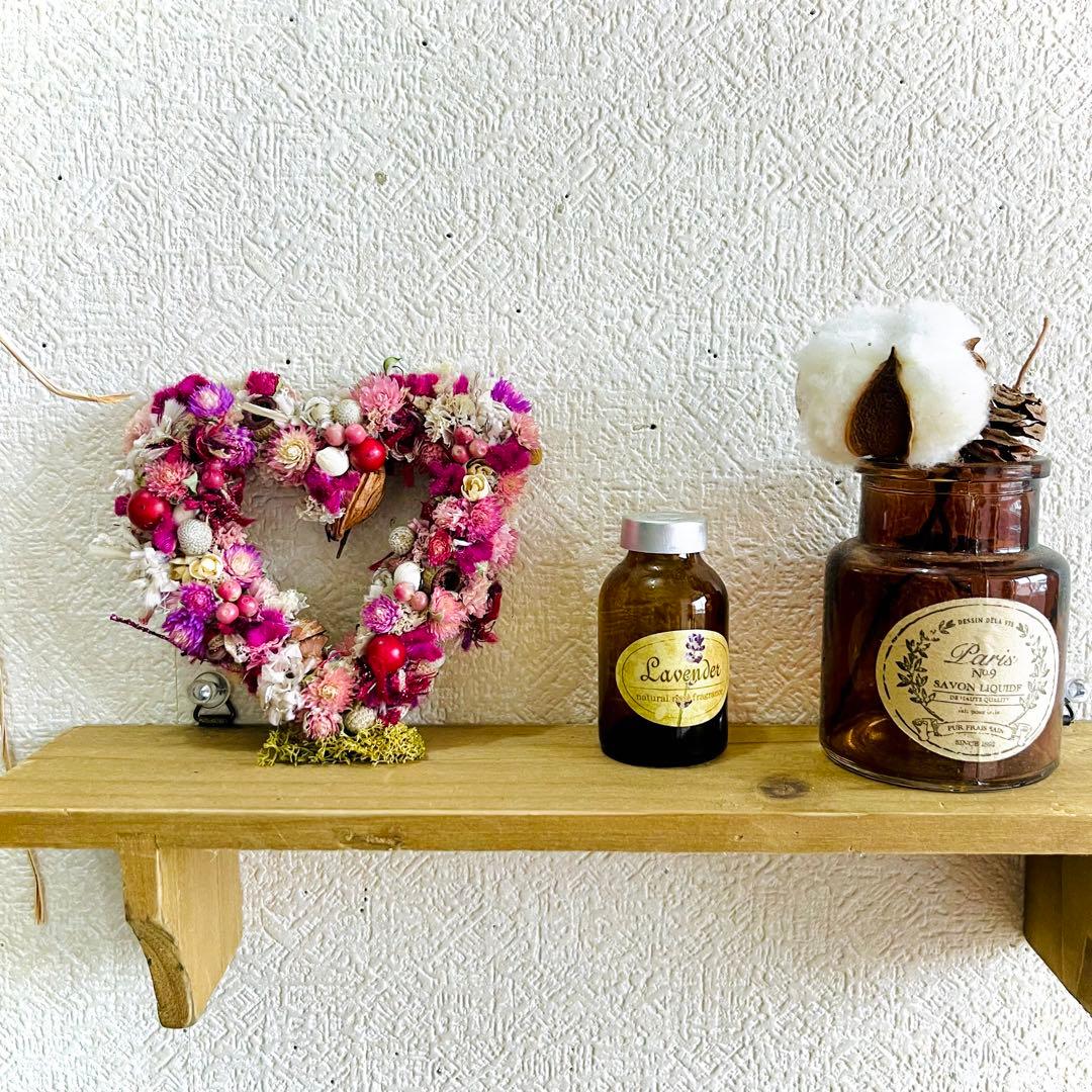 ハートリース　ドライフラワーリース　フラワーリース　バレンタイン　ひな祭り