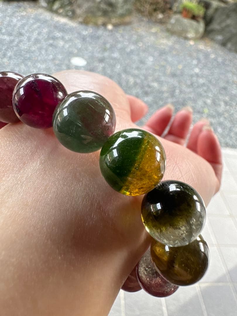 ウォーターメロントルマリン 13.5mm 大玉 ブレスレット 天然石 トルマリン