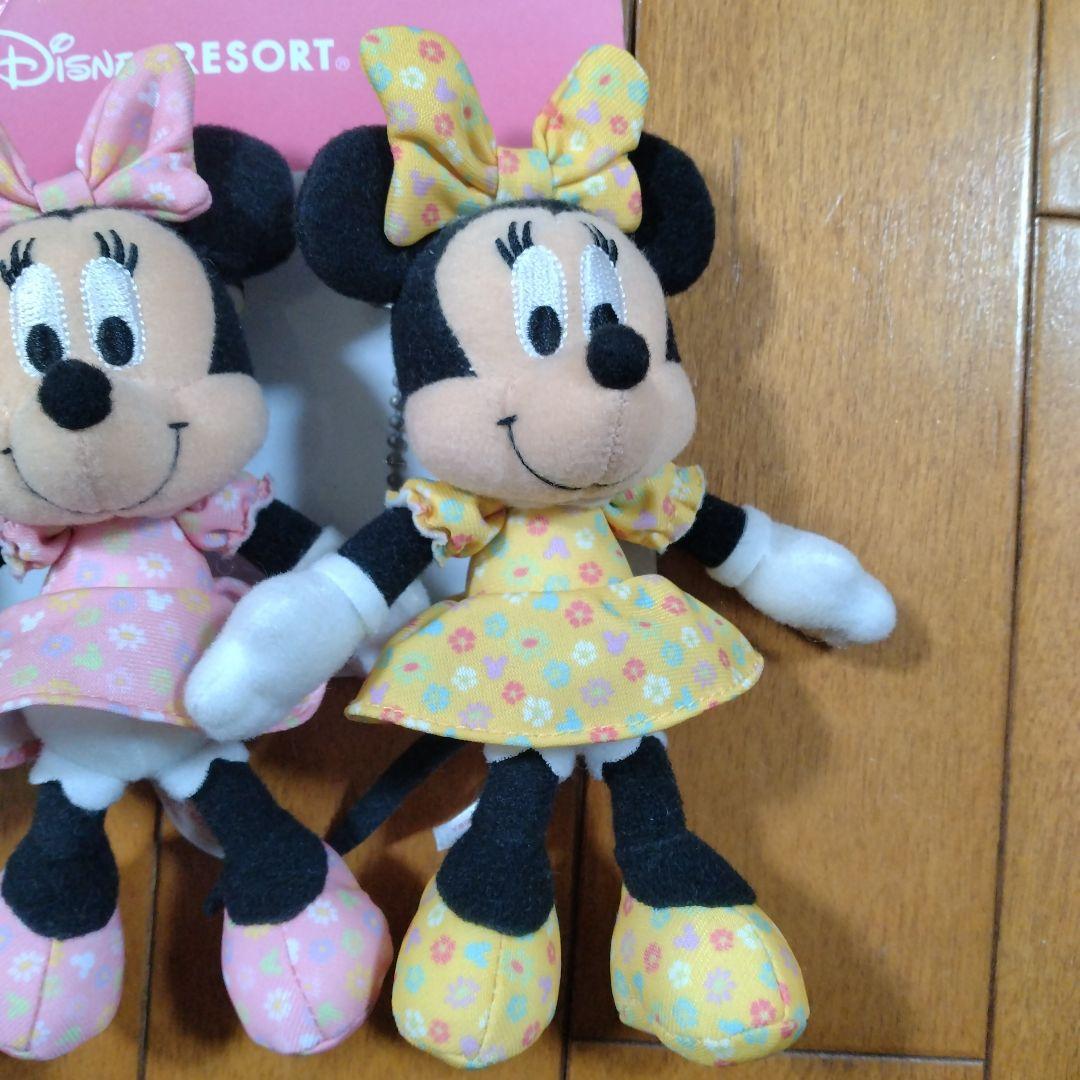 ディズニー ミニーマウス ぬいぐるみバッジ 3体セット 花柄ワンピース