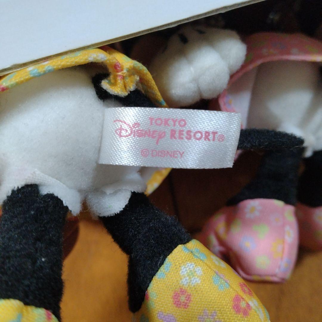 ディズニー ミニーマウス ぬいぐるみバッジ 3体セット 花柄ワンピース