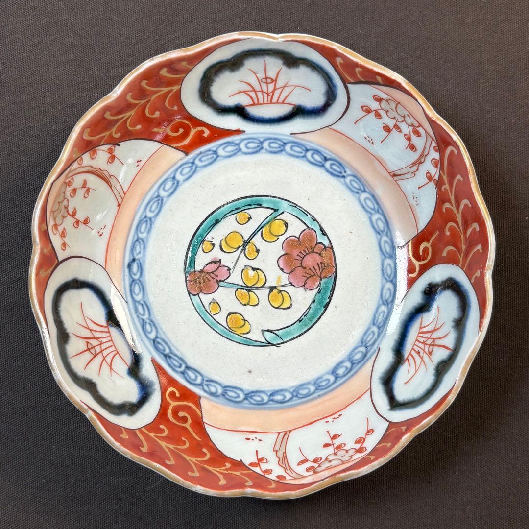 173 金彩 なます皿 3枚セット 印判皿 染付皿 伊万里焼 アンティーク 時代