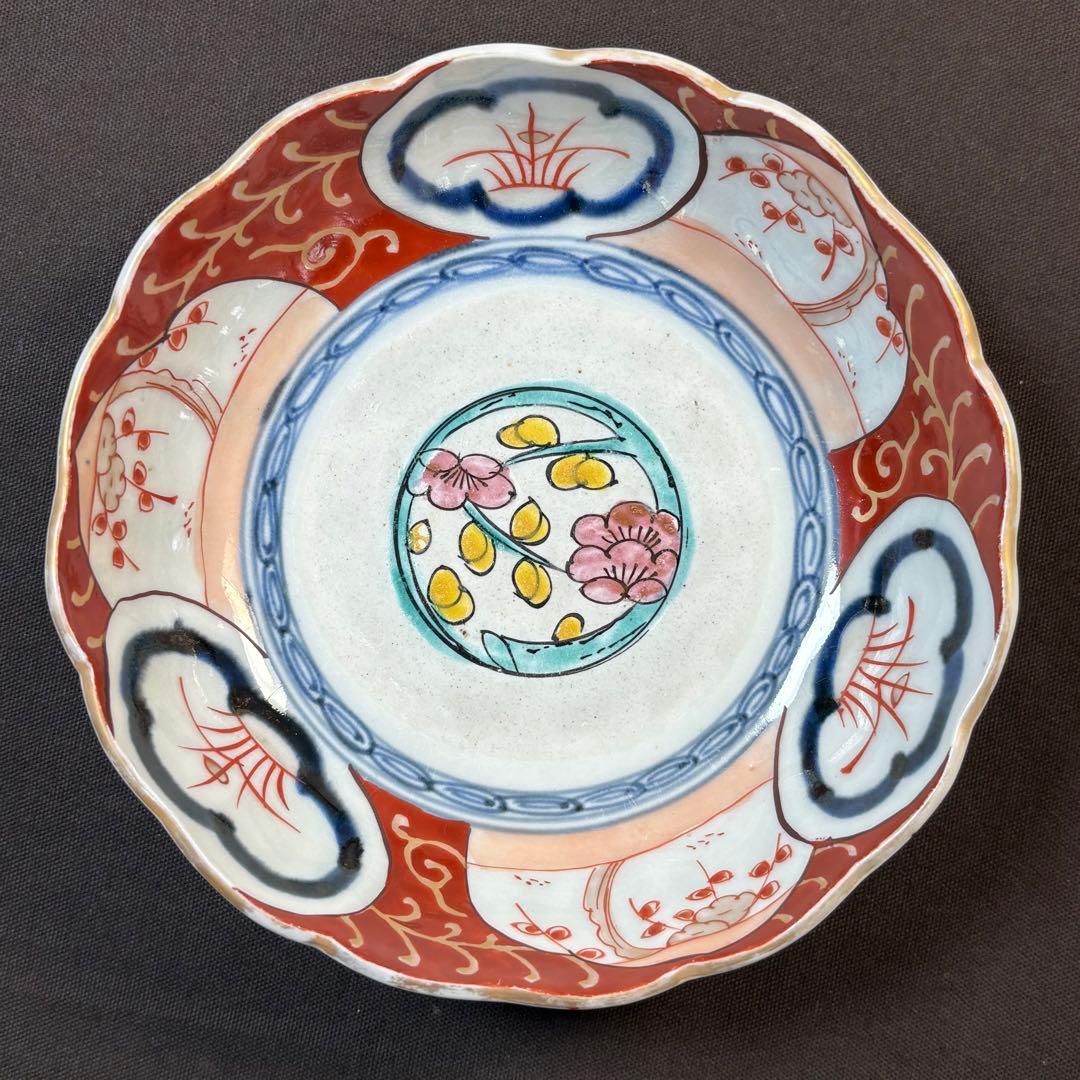 173 金彩 なます皿 3枚セット 印判皿 染付皿 伊万里焼 アンティーク 時代