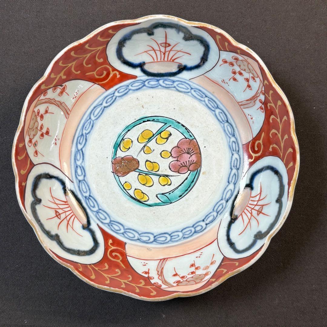 173 金彩 なます皿 3枚セット 印判皿 染付皿 伊万里焼 アンティーク 時代