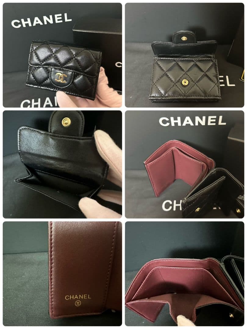 CHANELノベルティコンパクト財布ブラックレザー