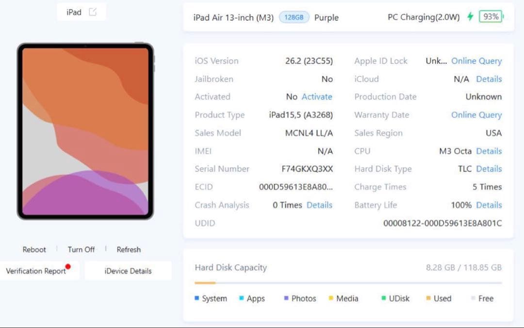 iPad Air 13インチ M3 パープル 128GB Wi-Fiモデル