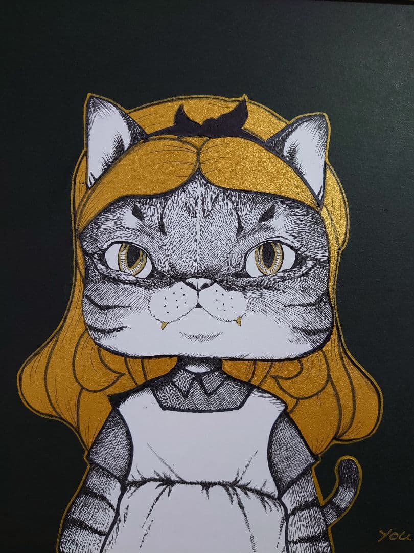 不思議の国の　ネコ　オリジナル　イラスト