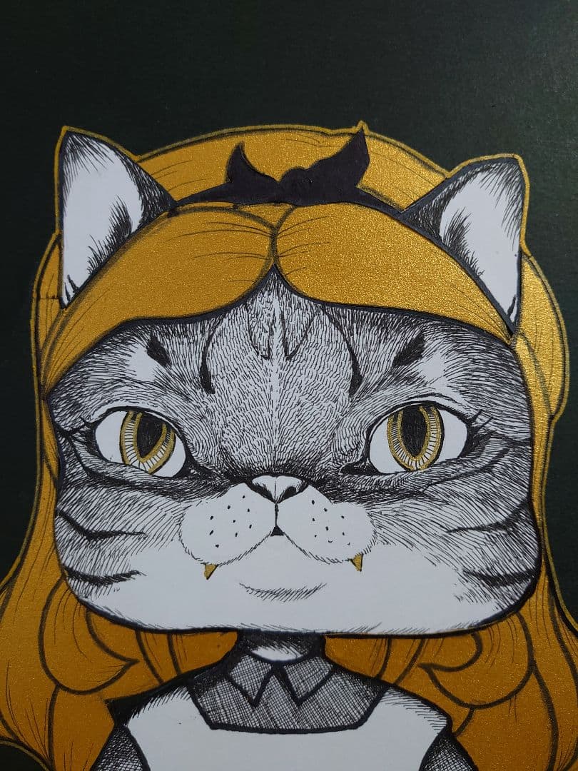 不思議の国の　ネコ　オリジナル　イラスト