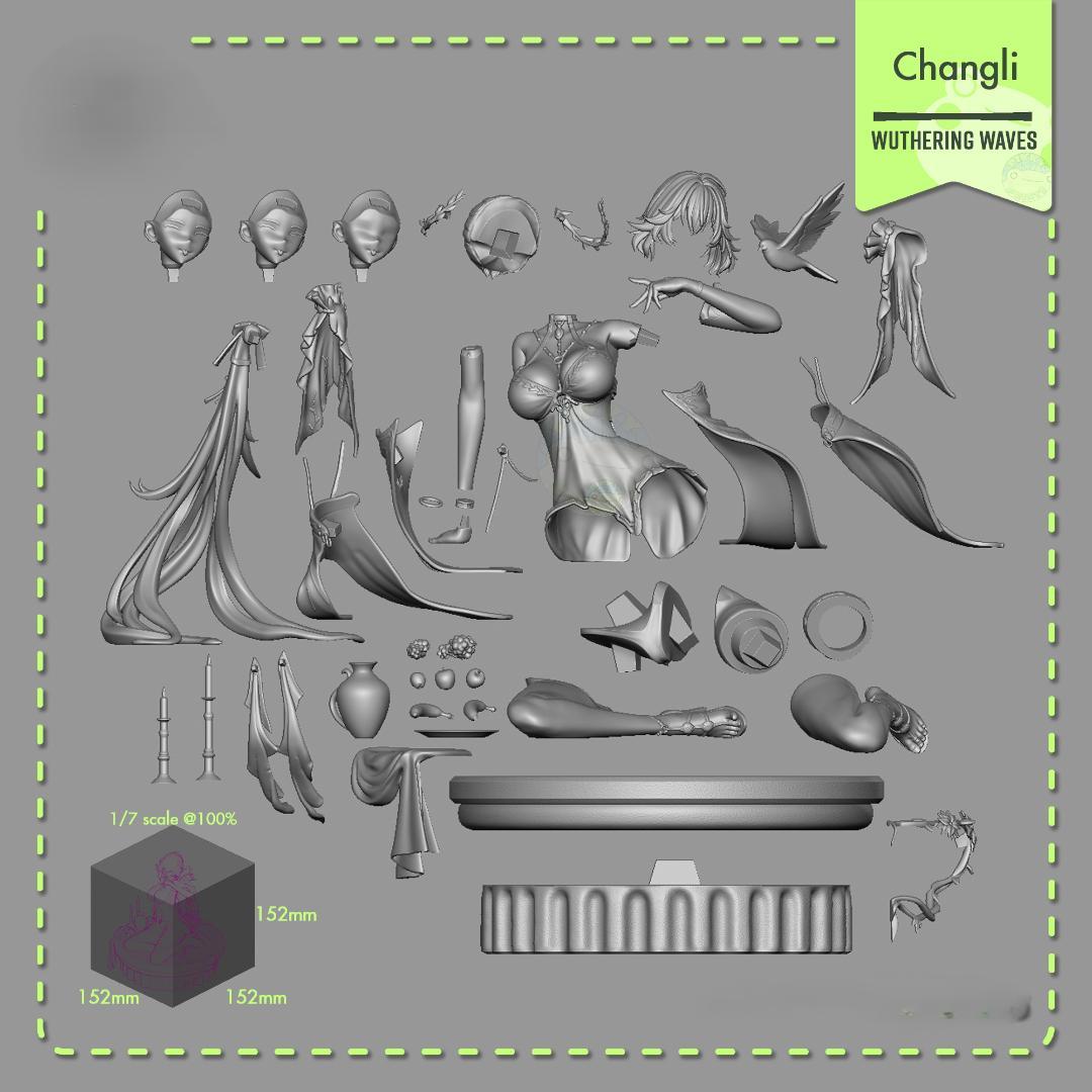 長離　鳴潮　15cm 1/7　未塗装未組立　ガレキ　ガレージキット