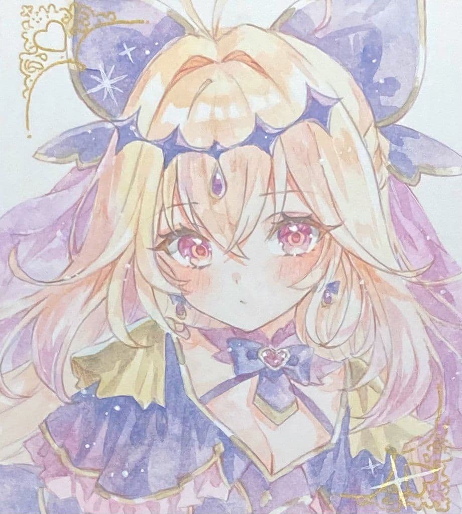 手描きイラスト　名探偵プリキュア　キュアルカナ・シャドウ　色紙原画