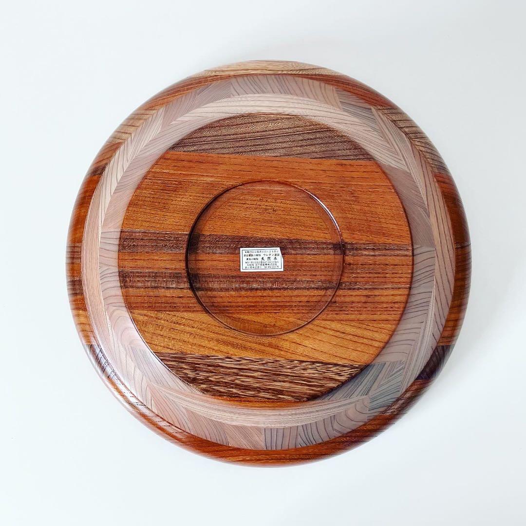 ウッドボウル　寄木　古道具　古物　天然木　蚤の市　骨董市　オブジェ　置物　レトロ