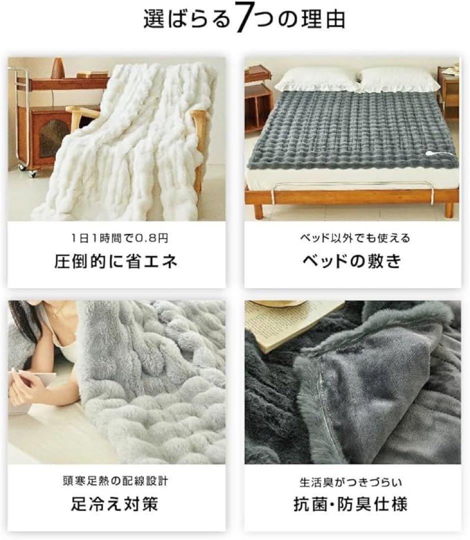 電気毛布 掛け敷き ひざ洗える ふわとろ 2枚合わせ 大きいサイズ タイマー付