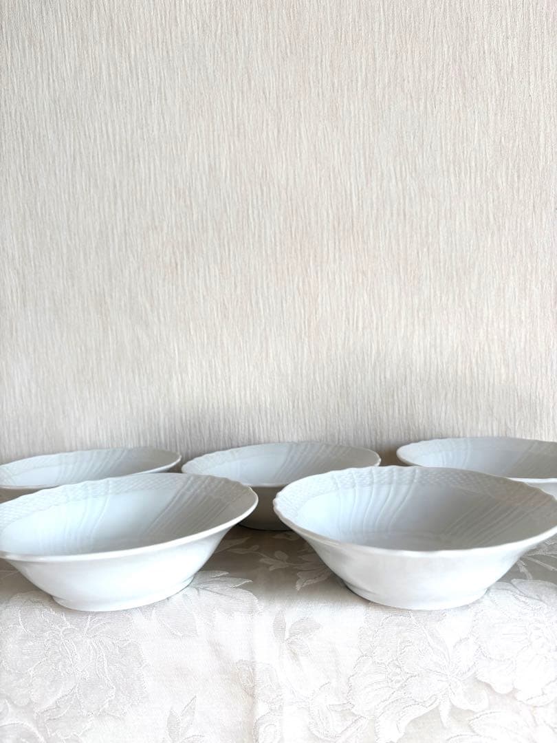 ◆ジノリのフルーツ皿5枚組◆ベッキオホワイト15cm深皿