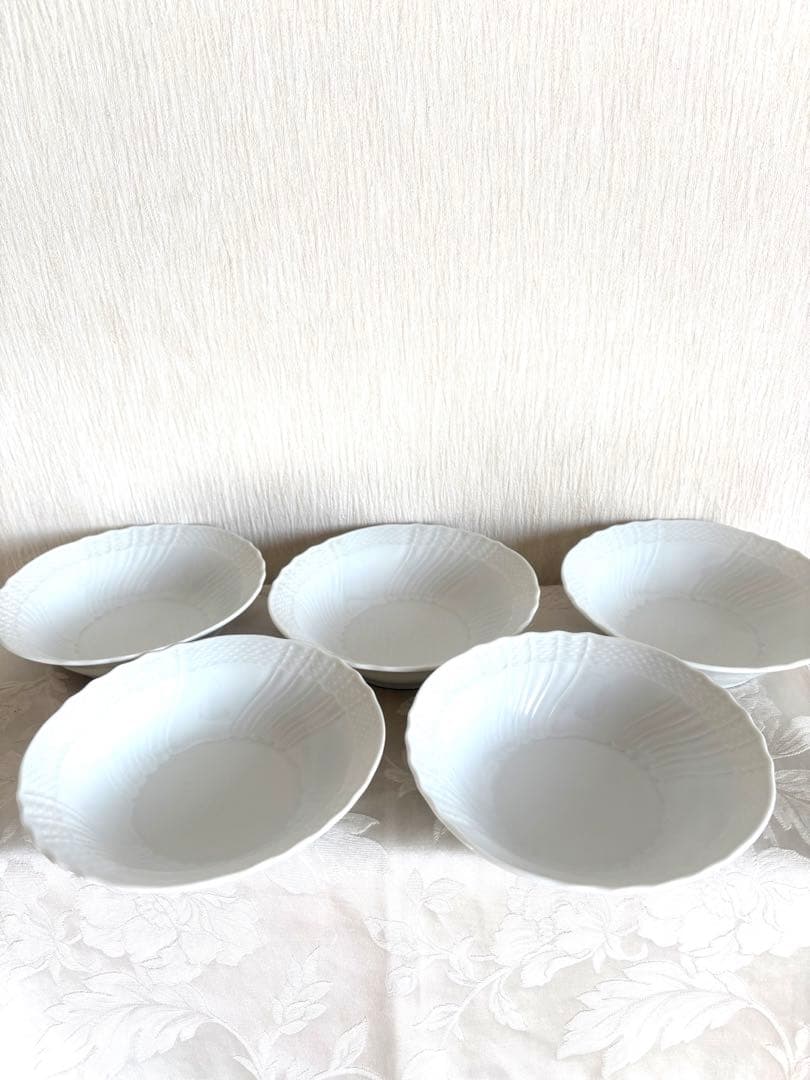 ◆ジノリのフルーツ皿5枚組◆ベッキオホワイト15cm深皿