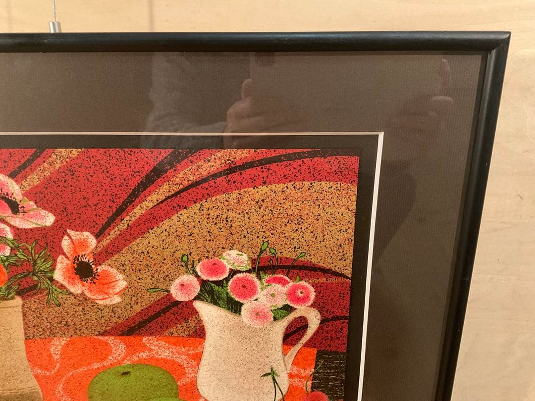 イヴ・ガンヌ　「アネモネのある静物」　直筆サイン・エディション有り