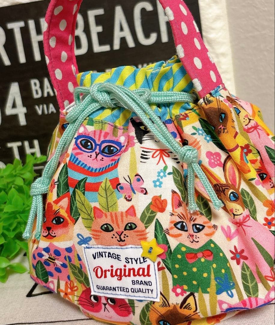 【専用お取り置き】 handmade＊⭐️CORO❤️ワンハンドル巾着＊おにぎり巾着