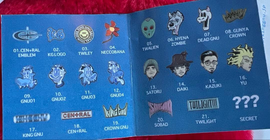 KingGnu キングヌーCEN +RAL ピンバッジ10個セット