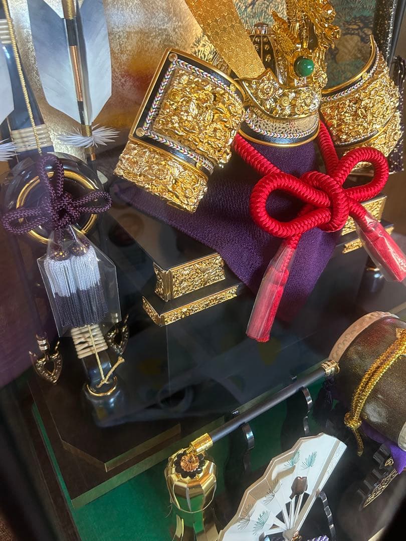 久月　五月人形 兜飾 ガラスケース付き