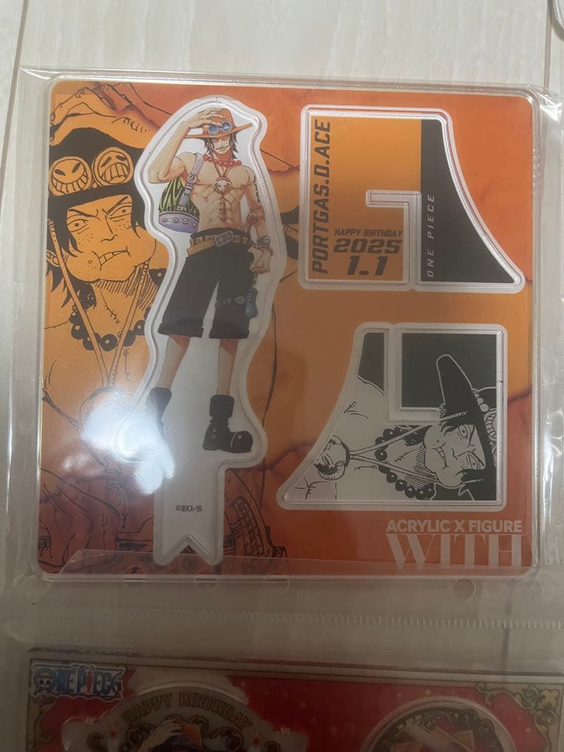 ONE PIECE エース　誕生日　アクリルスタンド、缶バッジセット