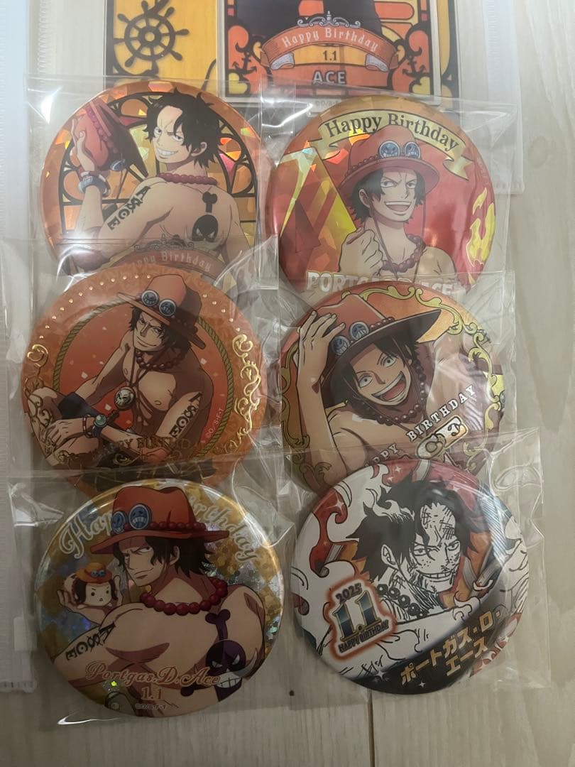 ONE PIECE エース　誕生日　アクリルスタンド、缶バッジセット