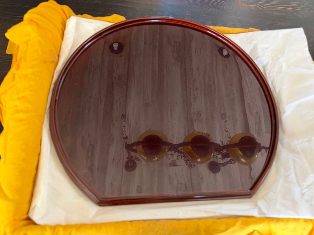 輪島塗　無形重要文化財　溜塗　半月会席膳　五客