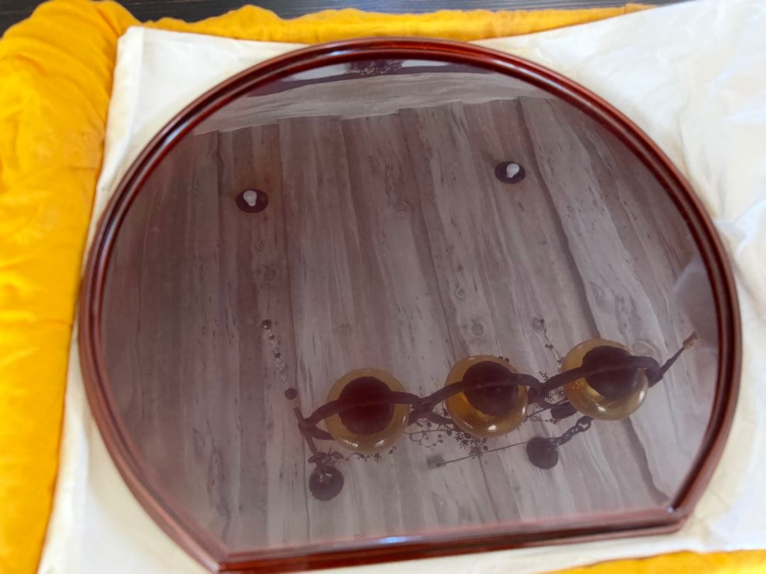 輪島塗　無形重要文化財　溜塗　半月会席膳　五客