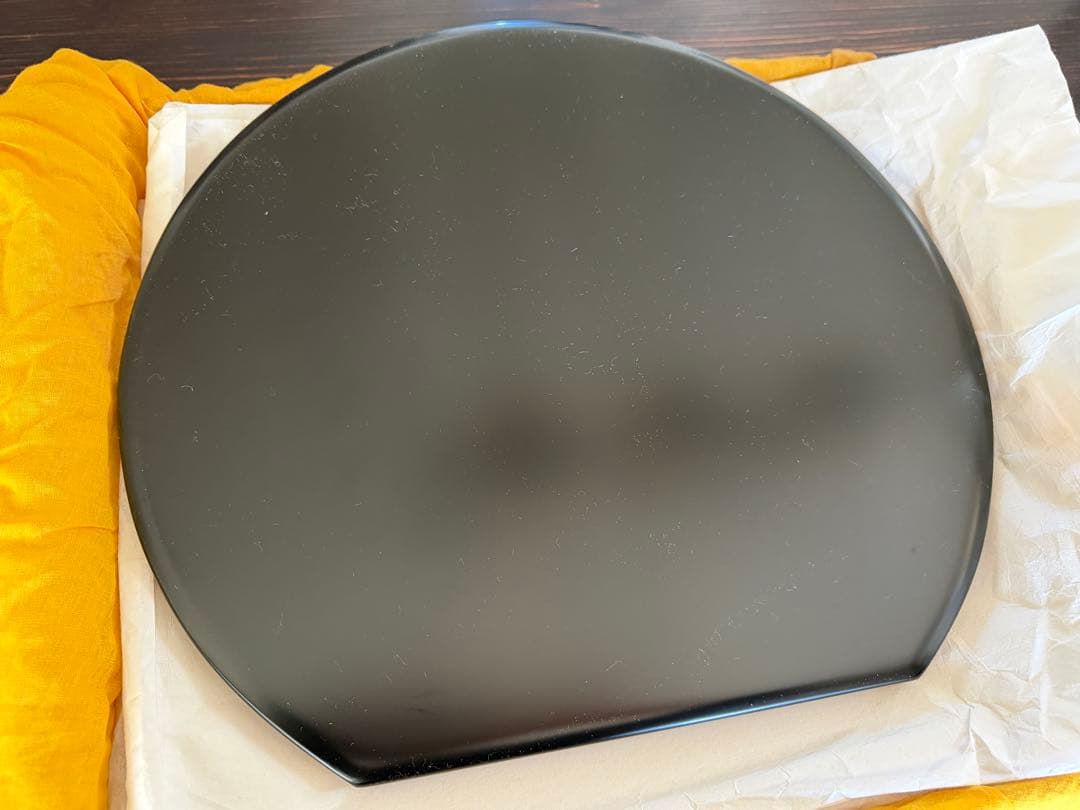 輪島塗　無形重要文化財　溜塗　半月会席膳　五客