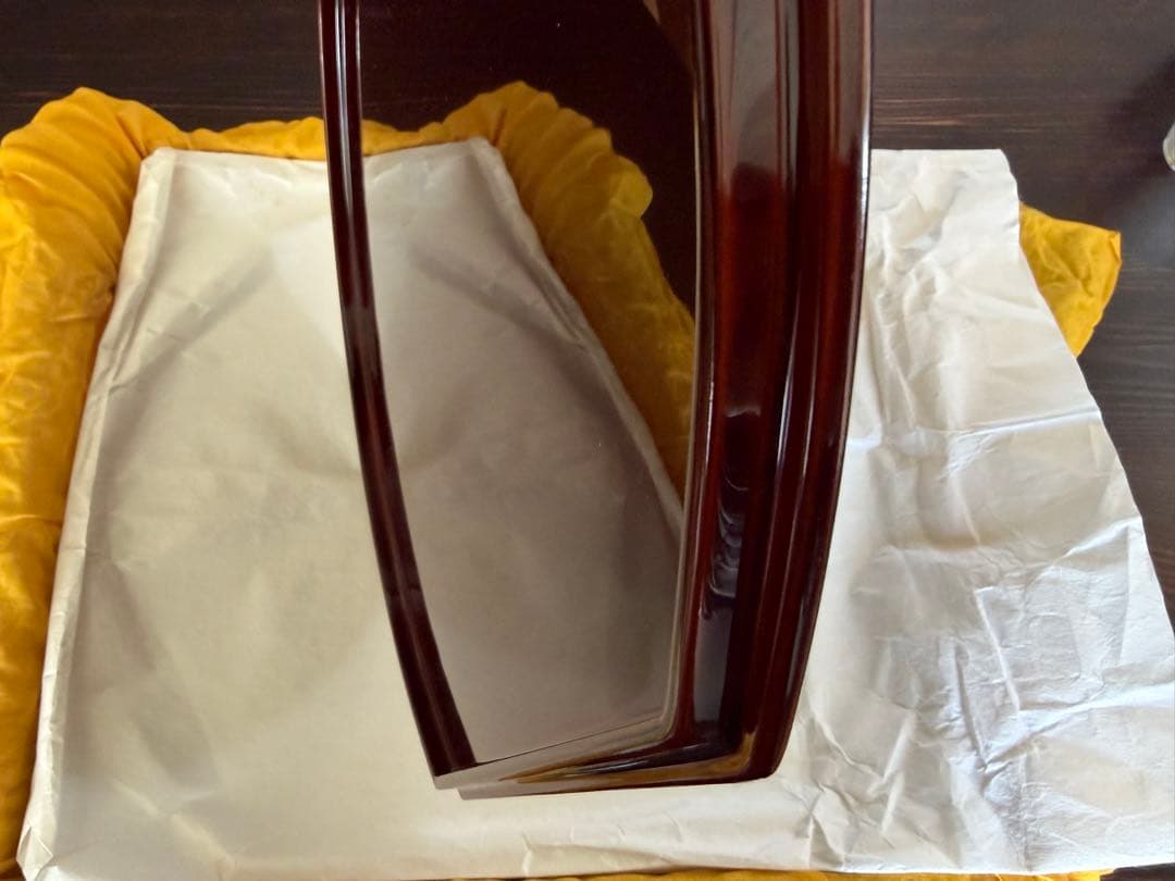 輪島塗　無形重要文化財　溜塗　半月会席膳　五客