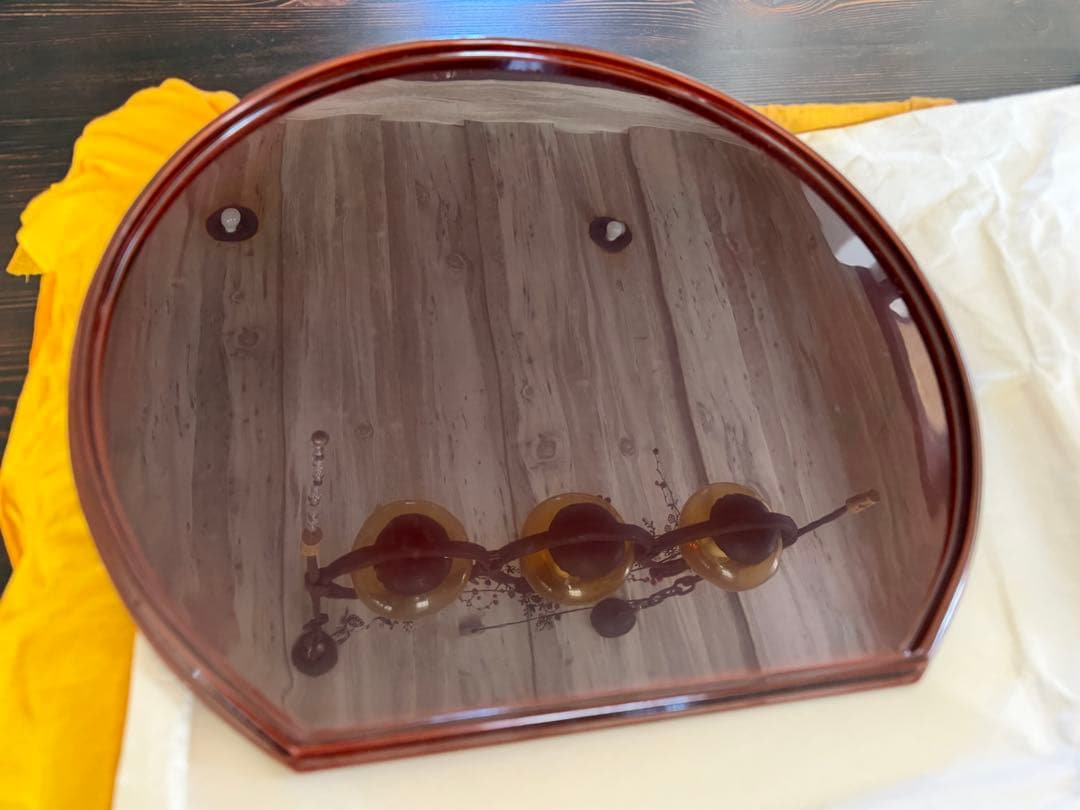 輪島塗　無形重要文化財　溜塗　半月会席膳　五客