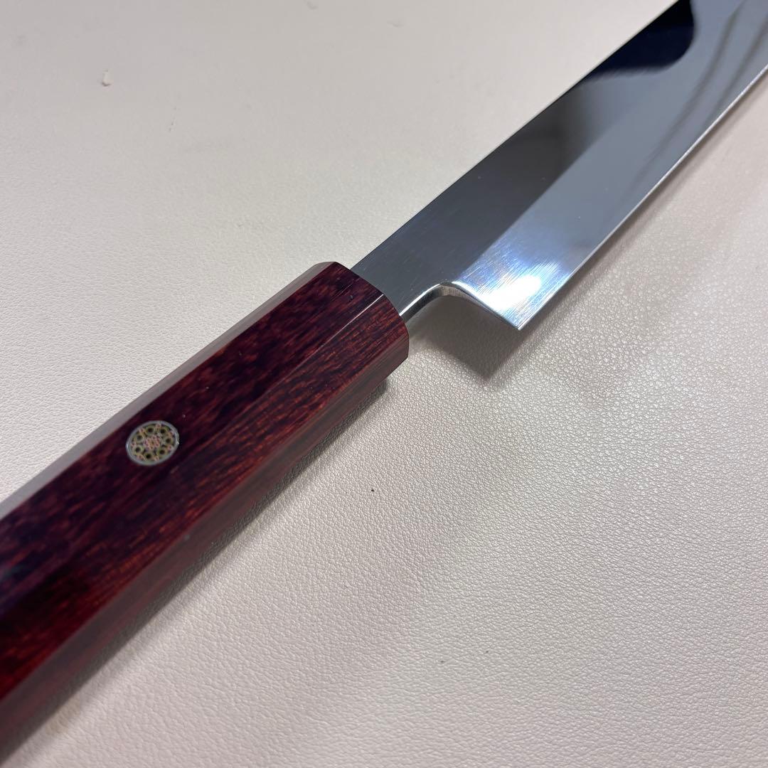 270mm 柳刃包丁 鏡面　紫檀八角柄 刺身包丁 「全鋼」'ᘲ