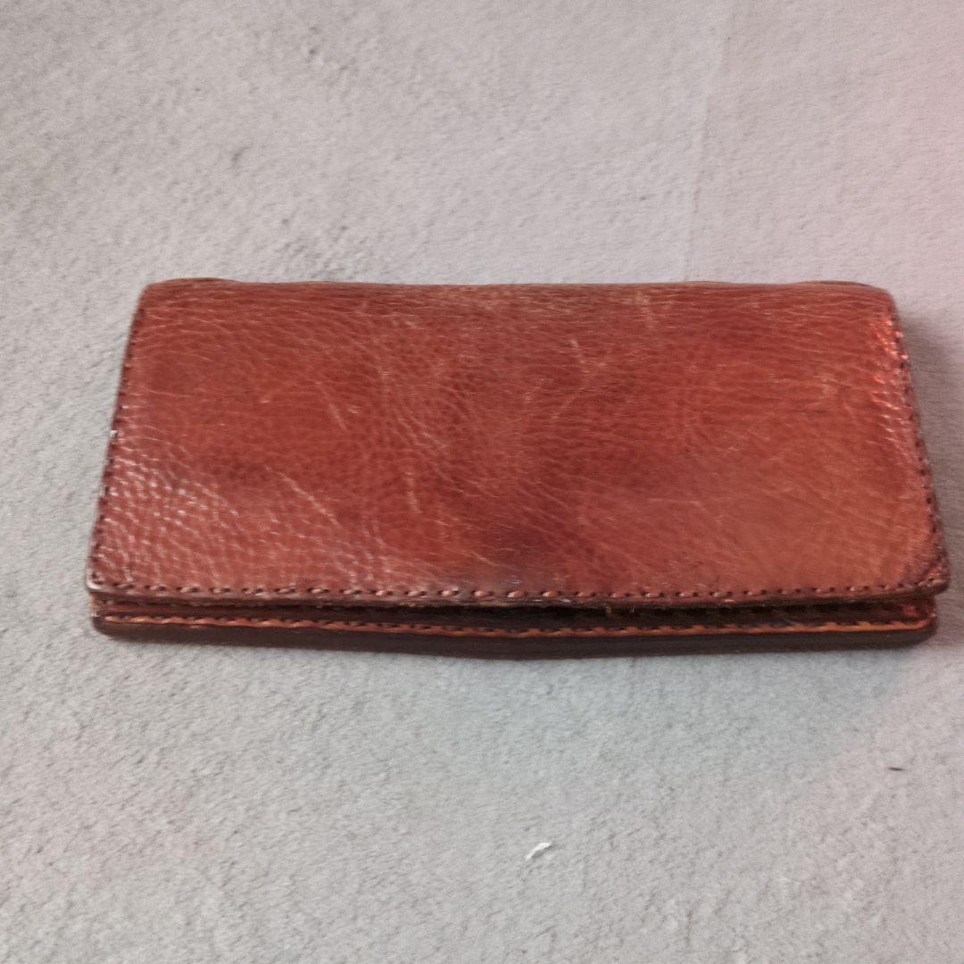 ojaga design ブラウンレザー 長財布 波状デザイン