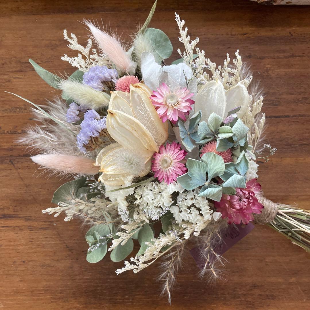 ドライフラワースワッグ  さくらピンク　北海道の春