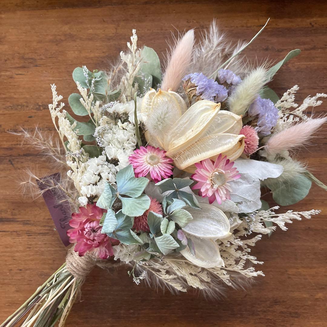 ドライフラワースワッグ  さくらピンク　北海道の春