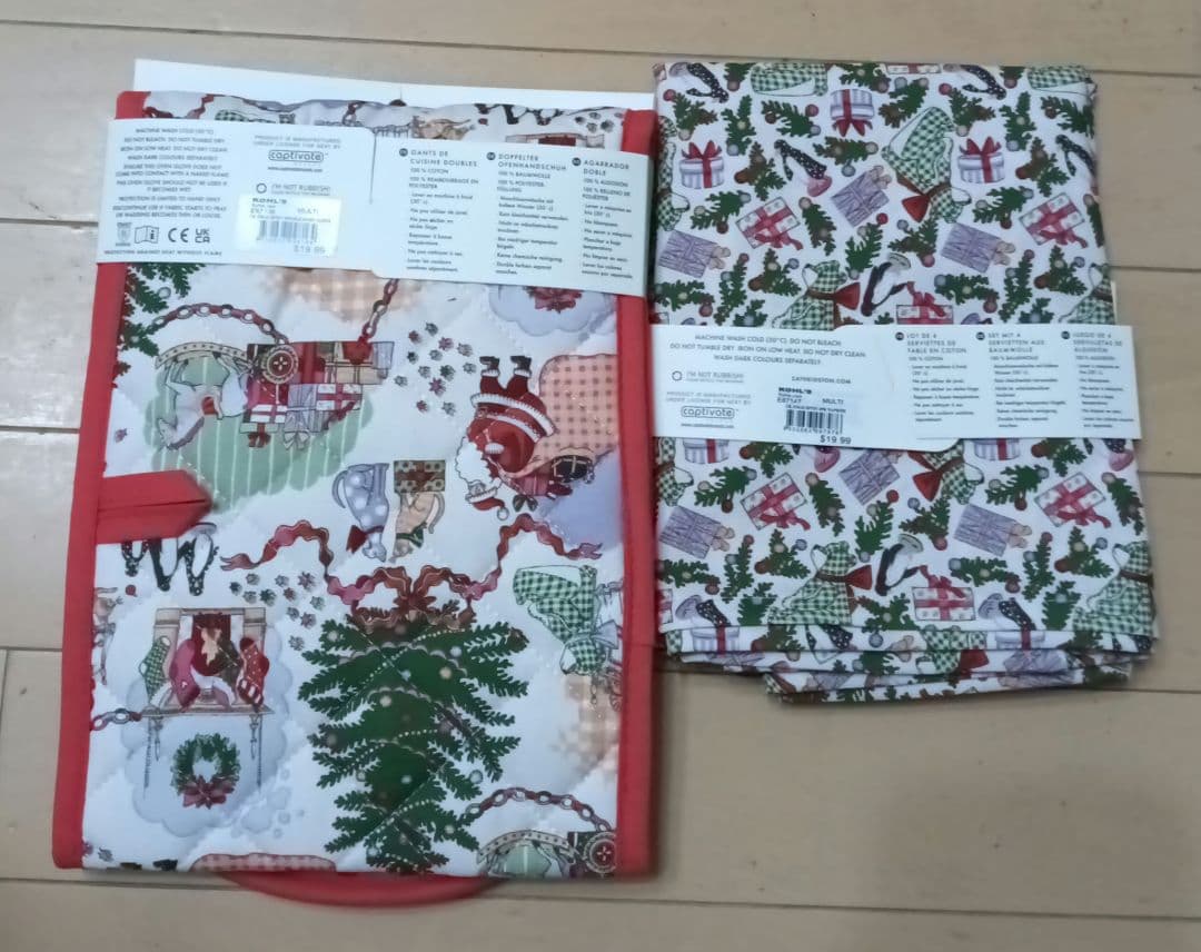 CathKidson ☆ クリスマス ダブルオーブングローブとナプキンセット