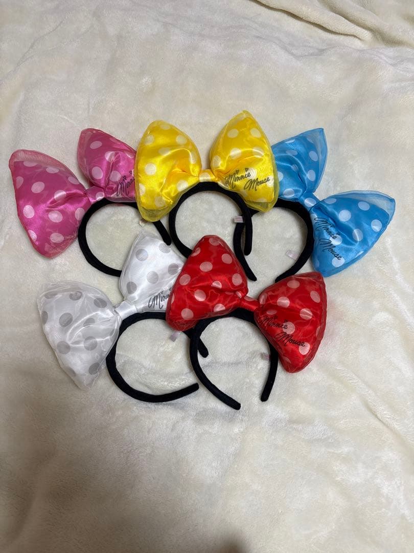 東京ディズニーリゾート　ミニー　水玉　ビッグリボンカチューシャ　5色セット