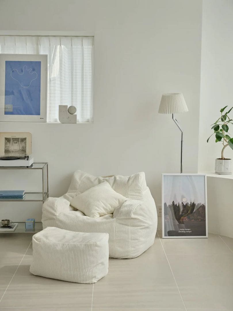 LOOSY ビーズクッションソファ アイボリー