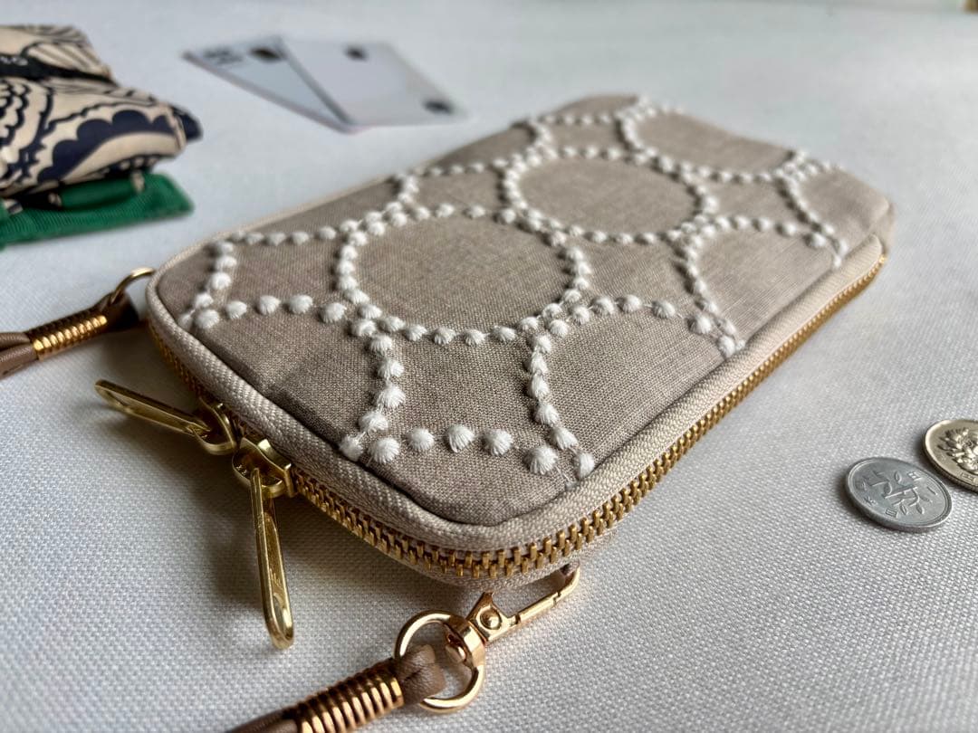 【ワンマイルショルダー】ミナペルホネン タンバリン beige × white