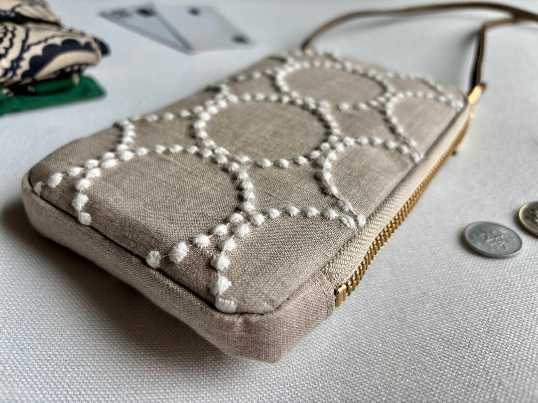 【ワンマイルショルダー】ミナペルホネン タンバリン beige × white