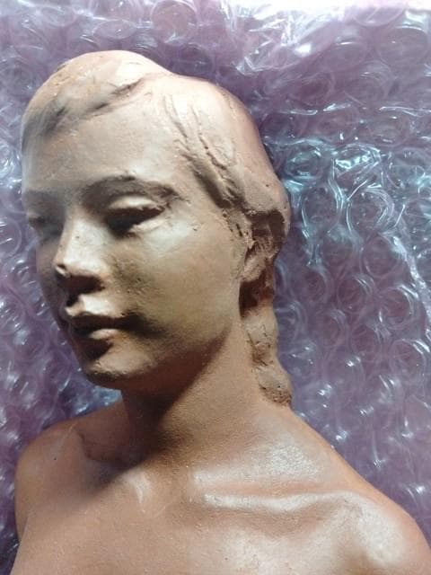 山本稚彦 さわやかな朝 裸婦像 日展評議員 46.5cm 置温