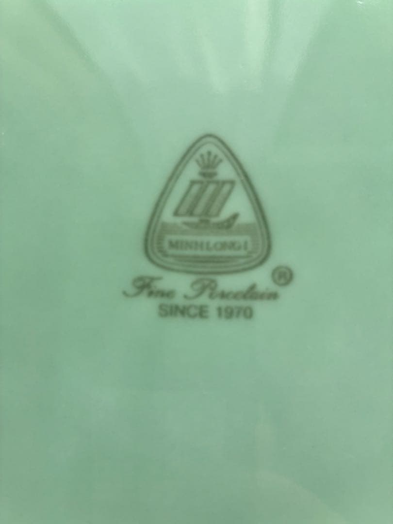 【新品未使用】MINH LONG セラドングリーン蓮 超大皿